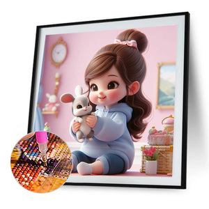 Girl 35*35CM(Canvas) Full Round Drill Diamond Painting