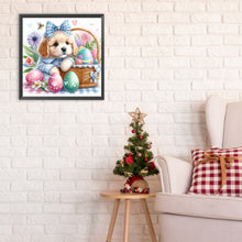 Load image into Gallery viewer, Curly-Eared Dog And Easter Eggs 30*30CM(Canvas) Full Round Drill Diamond Painting
