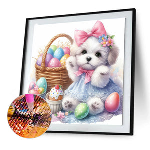 Ravenclaw Puppies And Easter Eggs 30*30CM(Canvas) Full Round Drill Diamond Painting