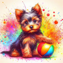 Load image into Gallery viewer, Ball With Yorkshire Terrier 30*30CM(Canvas) Full Round Drill Diamond Painting
