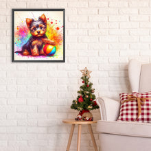 Load image into Gallery viewer, Ball With Yorkshire Terrier 30*30CM(Canvas) Full Round Drill Diamond Painting
