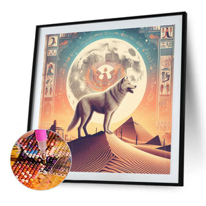 Ancient Egyptian Desert And Wolves 40*40CM(Canvas) Full Round Drill Diamond Painting