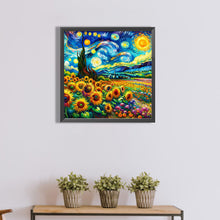 Load image into Gallery viewer, Colored Lead Painting Of Flower Field And Starry Sky 40*40CM(Canvas) Full Round Drill Diamond Painting
