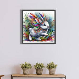 Indian Colorful Rabbit 40*40CM(Canvas) Full Round Drill Diamond Painting