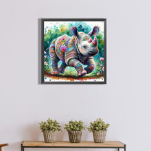 Load image into Gallery viewer, Indian Colorful Rhinoceros 40*40CM(Canvas) Full Round Drill Diamond Painting
