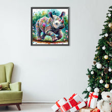 Load image into Gallery viewer, Indian Colorful Rhinoceros 40*40CM(Canvas) Full Round Drill Diamond Painting
