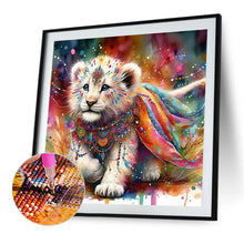 Load image into Gallery viewer, Indian White Lion With Colorful Feathers 40*40CM(Canvas) Full Round Drill Diamond Painting
