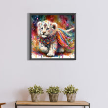 Load image into Gallery viewer, Indian White Lion With Colorful Feathers 40*40CM(Canvas) Full Round Drill Diamond Painting
