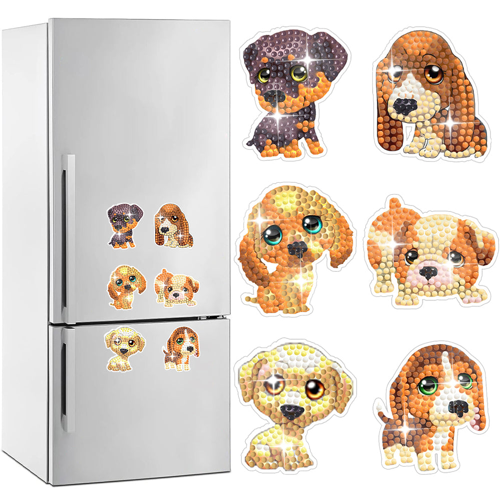 6/8/10 Pcs Full Drill Animal Diamond Painting Magnets Refrigerator for Adult Kid