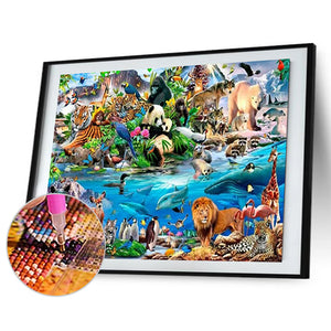 Animal World 50*40CM(Canvas) Full Round Drill Diamond Painting