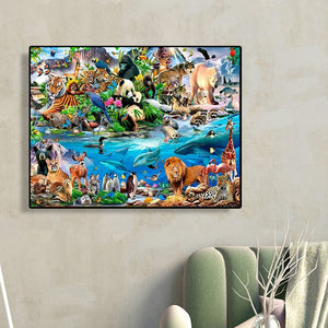 Animal World 50*40CM(Canvas) Full Round Drill Diamond Painting