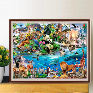 Animal World 50*40CM(Canvas) Full Round Drill Diamond Painting