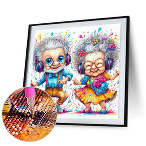 Old Couple 30*30CM(Canvas) Full Round Drill Diamond Painting