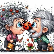 Load image into Gallery viewer, Old Couple 30*30CM(Canvas) Full Round Drill Diamond Painting
