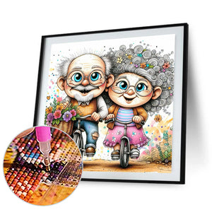 Old Couple 30*30CM(Canvas) Full Round Drill Diamond Painting