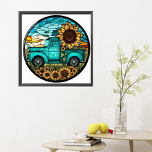 Load image into Gallery viewer, Round Brand Sunflower Classic Car 30*30CM(Canvas) Full Round Drill Diamond Painting
