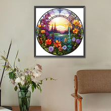 Load image into Gallery viewer, Round Flower Landscape 30*30CM(Canvas) Full Round Drill Diamond Painting
