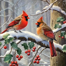 Load image into Gallery viewer, Snow Cardinal 30*30CM(Canvas) Full Round Drill Diamond Painting
