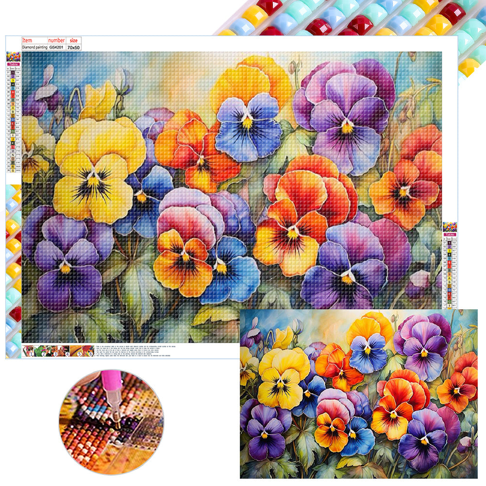 Pansy 70*50CM(Canvas) Full Square Drill Diamond Painting
