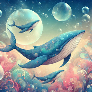 Fantasy Whale 40*40CM(Canvas) Full Round Drill Diamond Painting