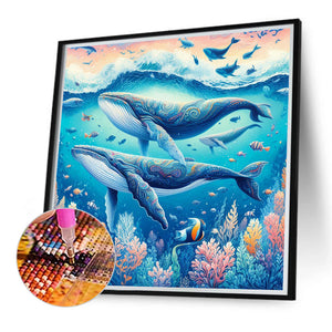 Undersea Whale 40*40CM(Canvas) Full Round Drill Diamond Painting
