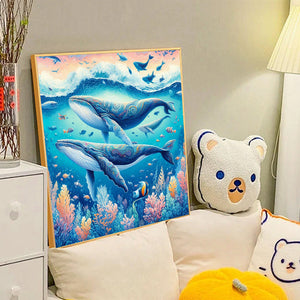 Undersea Whale 40*40CM(Canvas) Full Round Drill Diamond Painting