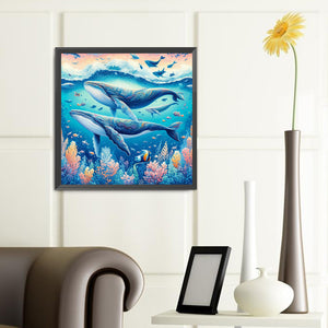 Undersea Whale 40*40CM(Canvas) Full Round Drill Diamond Painting