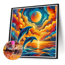 Load image into Gallery viewer, Sunset Dolphin 40*40CM(Canvas) Full Round Drill Diamond Painting
