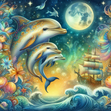 Load image into Gallery viewer, Three Dolphins 40*40CM(Canvas) Full Round Drill Diamond Painting
