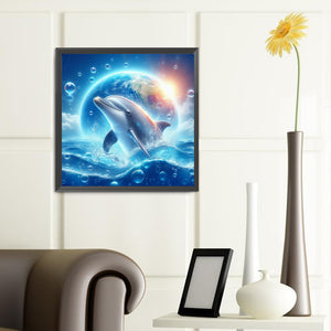 Earth Dolphin 40*40CM(Canvas) Full Round Drill Diamond Painting