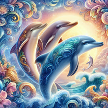 Load image into Gallery viewer, Four Dolphins 40*40CM(Canvas) Full Round Drill Diamond Painting
