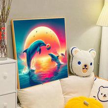 Load image into Gallery viewer, Happy Dolphin 40*40CM(Canvas) Full Round Drill Diamond Painting
