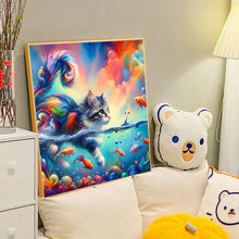 Load image into Gallery viewer, Goldfish And Colorful Cat 40*40CM(Canvas) Full Round Drill Diamond Painting
