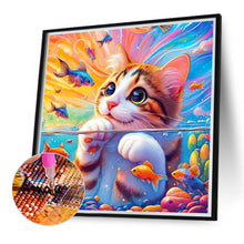 Load image into Gallery viewer, Goldfish And Little Orange Cat 40*40CM(Canvas) Full Round Drill Diamond Painting
