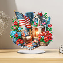 Load image into Gallery viewer, American Flag House Special Shape Desktop Diamond Art Kits for Home Office Decor
