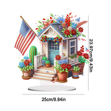 Load image into Gallery viewer, American Flag House Special Shape Desktop Diamond Art Kits for Home Office Decor
