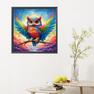 Multicolor Cute Owl 30*30CM(Canvas) Full Round Drill Diamond Painting