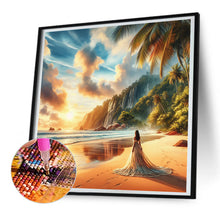 Load image into Gallery viewer, Beach Waves Girl 30*30CM(Canvas) Full Round Drill Diamond Painting
