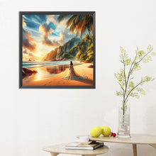 Load image into Gallery viewer, Beach Waves Girl 30*30CM(Canvas) Full Round Drill Diamond Painting
