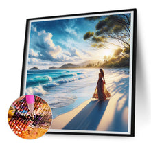 Load image into Gallery viewer, Beach Waves Girl 30*30CM(Canvas) Full Round Drill Diamond Painting
