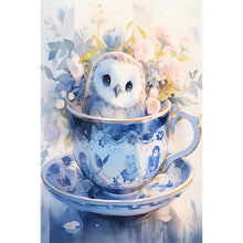 Load image into Gallery viewer, Cup White Owl 40*60CM(Canvas) Full Round Drill Diamond Painting
