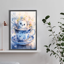 Load image into Gallery viewer, Cup White Owl 40*60CM(Canvas) Full Round Drill Diamond Painting
