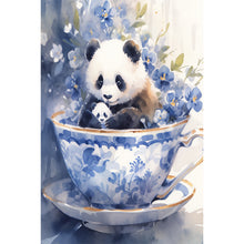 Load image into Gallery viewer, Cup Panda 40*60CM(Canvas) Full Round Drill Diamond Painting
