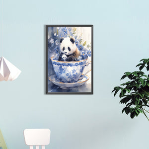 Cup Panda 40*60CM(Canvas) Full Round Drill Diamond Painting