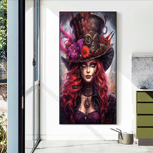 Red Hair Girl 40*70CM(Canvas) Full Round Drill Diamond Painting