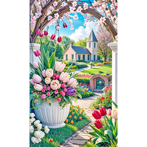 Manor Flowers And Plants 30*50CM(Canvas) Full Round Drill Diamond Painting