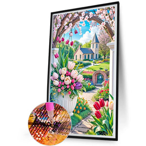 Manor Flowers And Plants 30*50CM(Canvas) Full Round Drill Diamond Painting