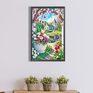 Manor Flowers And Plants 30*50CM(Canvas) Full Round Drill Diamond Painting