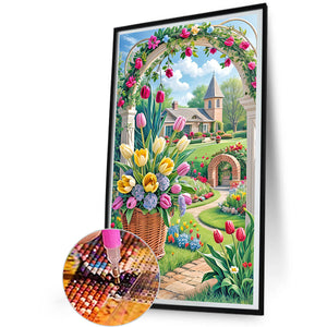 Manor Flowers And Plants 30*50CM(Canvas) Full Round Drill Diamond Painting