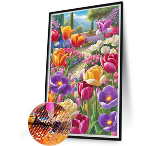 Colorful Flowers 40*60CM(Canvas) Full Round Drill Diamond Painting